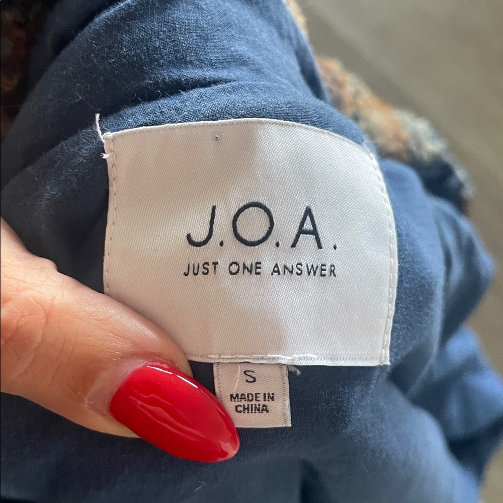 J.O.A. Plaid Sherpa Teddy Jacket | Cozy Faux Fur Lined Shacket | Size S - Picture 8 of 9